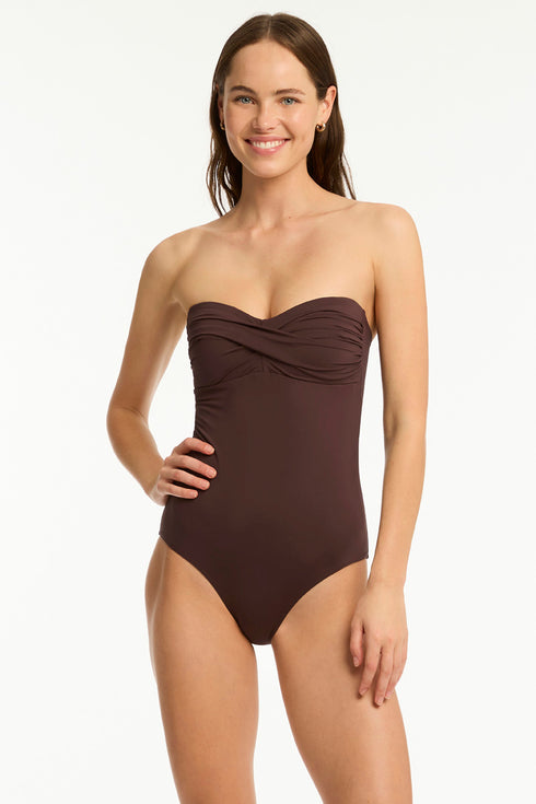 Sea Level Essentials Edit Twist Bandeau One Piece